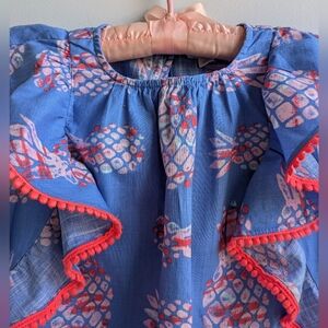 NWT...Fun Crewcuts 100% Cotton Pineapple Print Ruffle Dress Size 12